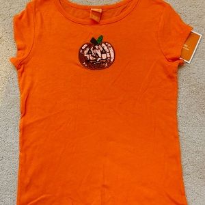 Girls Sequin Pumpkin Shirt size 7/8 Halloween 🎃